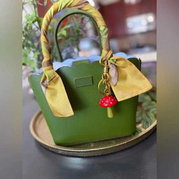 Mushroom Keychain/Bag Charm- Orange or Red - Picture 7 of 8